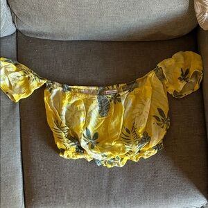 Yellow Floral Crop Top